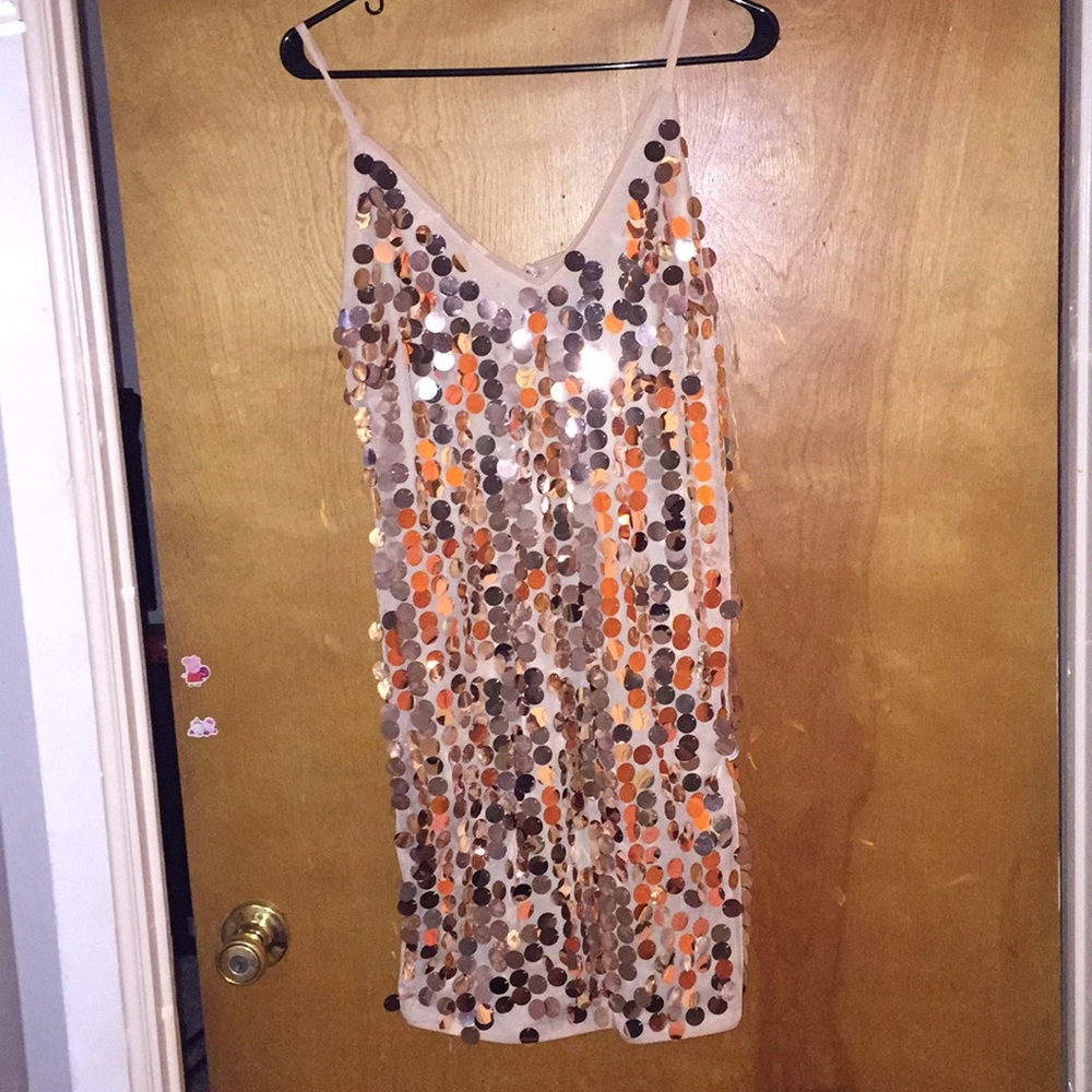 Gold sequin dress